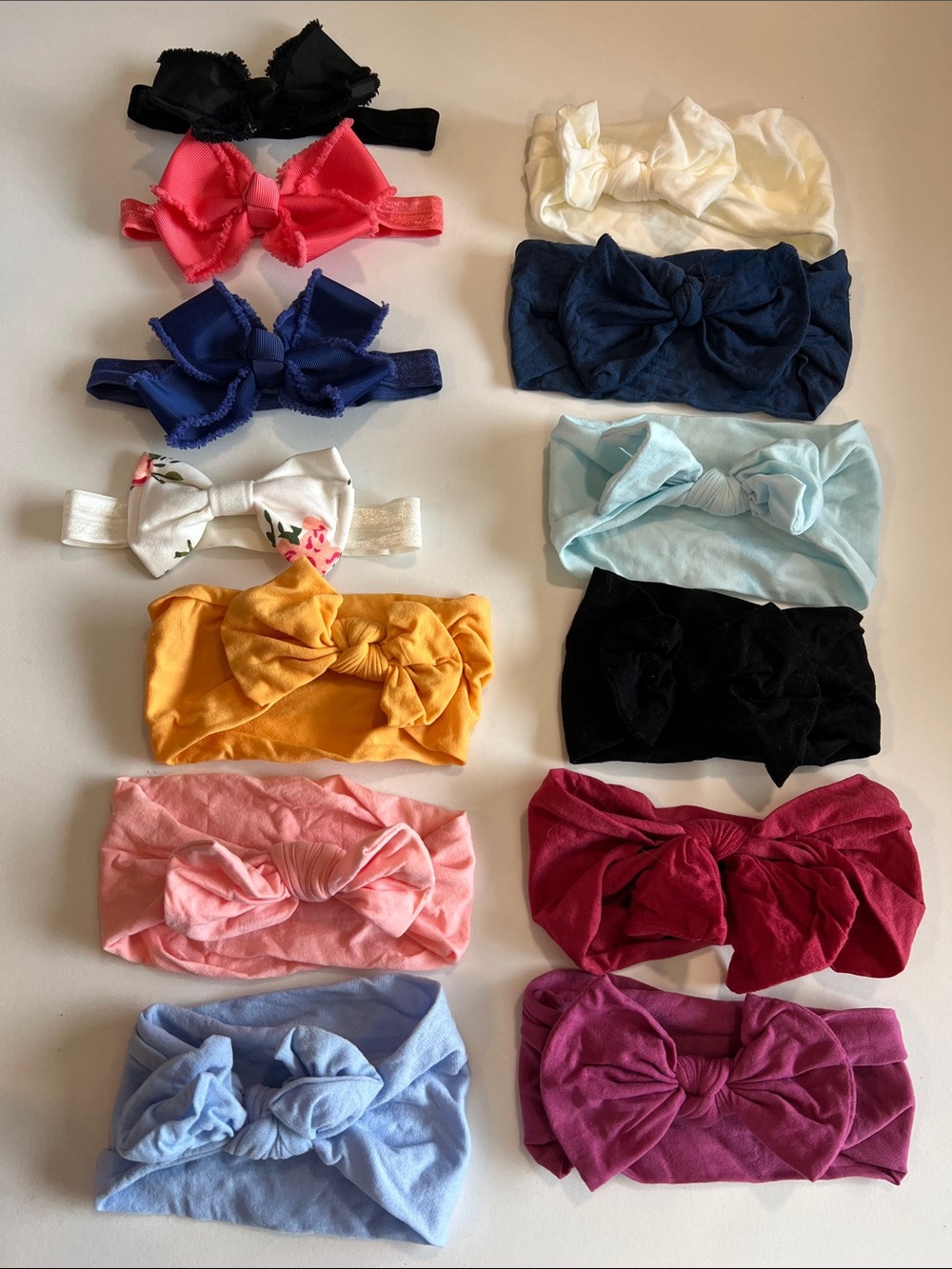Assorted baby bows - Bow Headbands - Multi Color Pack, 13 colors